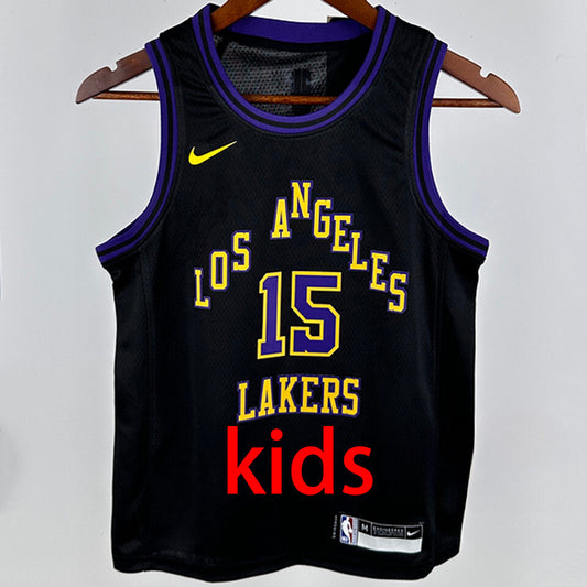 Lakers REAVES #15 Black Kids City Edition NBA Jersey