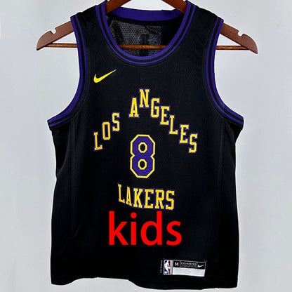 Lakers BRYANT #8 Black Kids City Edition NBA Jersey