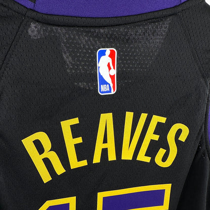 Lakers REAVES #15 Black Kids City Edition NBA Jersey