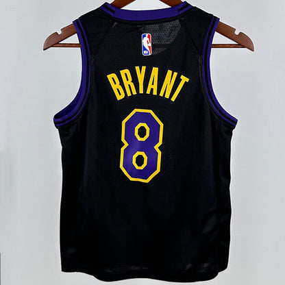 Lakers BRYANT #8 Black Kids City Edition NBA Jersey