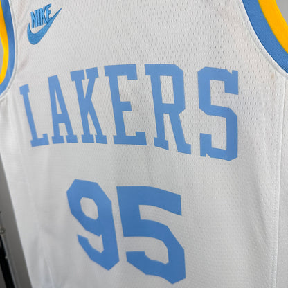Camiseta retro de la NBA blanca TOSCANO #95 de los Lakers 2025 