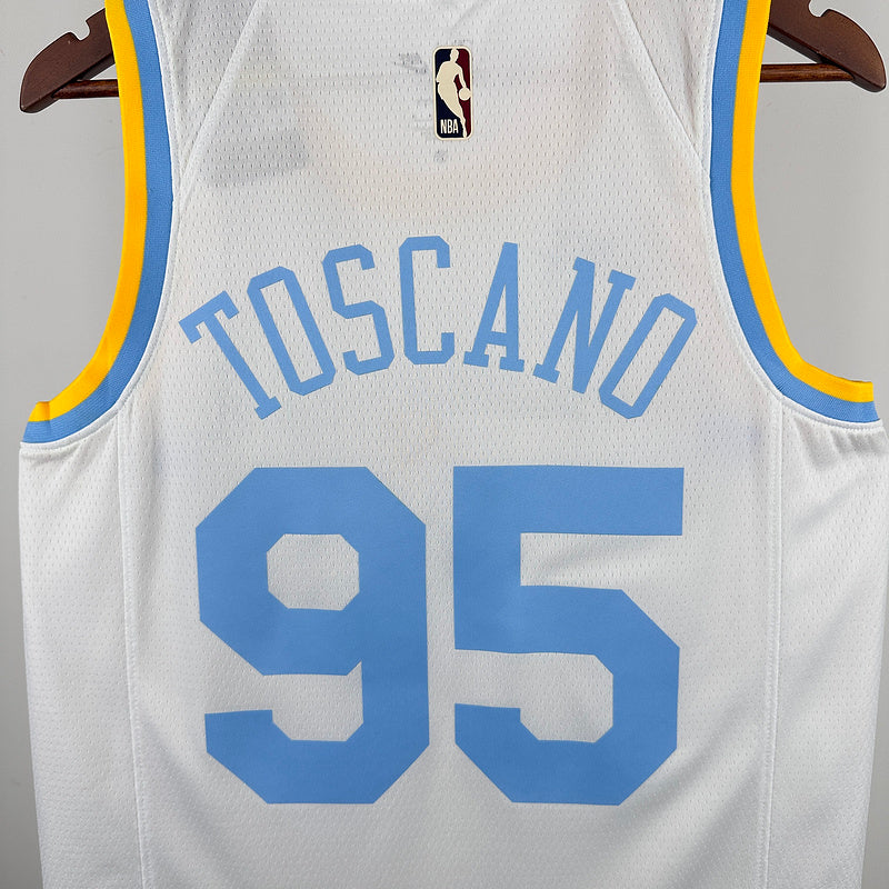 Camiseta retro de la NBA blanca TOSCANO #95 de los Lakers 2025 