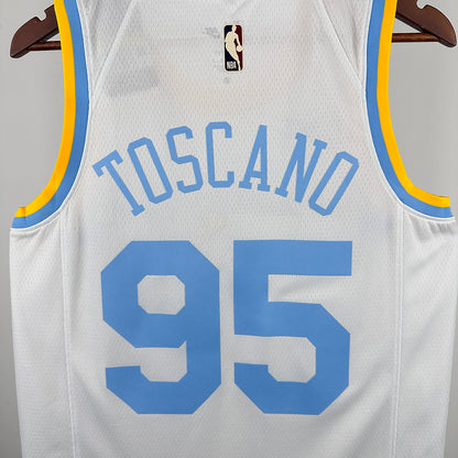 Camiseta retro de la NBA blanca TOSCANO #95 de los Lakers 2025 