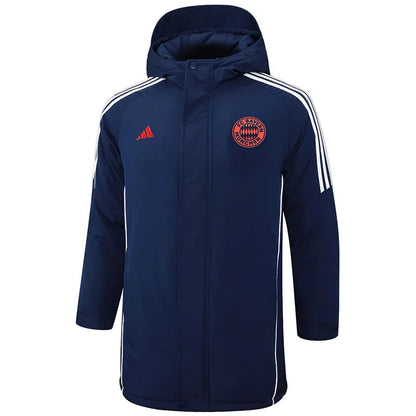 Bayern Logo Hooded Windbreaker Fabric Cotton Coat