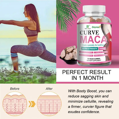 Curve Maca – Hip & Breast Enhancing & Firming Vegan Supplement – Specially Formulated for Hips/Butt
