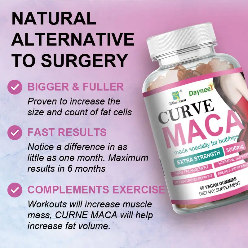 Curve Maca – Hip & Breast Enhancing & Firming Vegan Supplement – Specially Formulated for Hips/Butt
