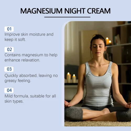 OUHOE Magnesium Night Cream 100ml - Nourishes skin cells, promoting a healthier skin structure.