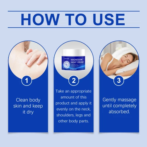 OUHOE Magnesium Night Cream 100ml - Nourishes skin cells, promoting a healthier skin structure.