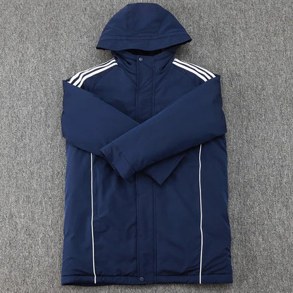 Man United Logo Hooded Windbreaker Fabric Cotton Coat