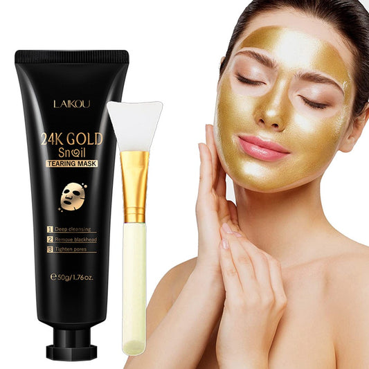 LAIKOU 24K Gold Snail Essence Peel-Off Mask – Anti-Aging, Anti-Wrinkle & Hydrating Facial Mask (50g)
