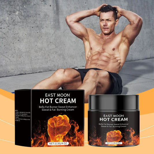 East Moon Men's Hot Cream: Slimming, Firming & Moisturizing Workout Enhancer with Ginger & Grape Seed Oil