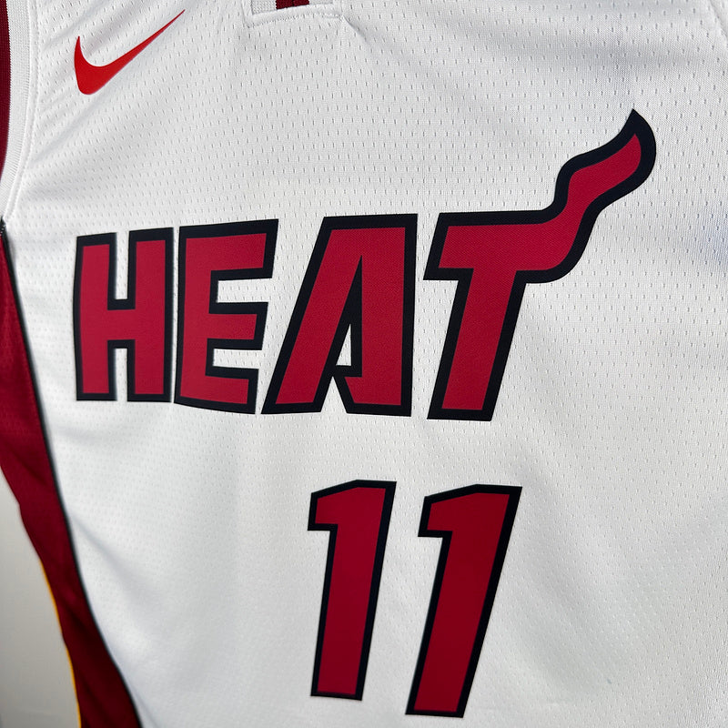 Miami Heat JAQUEZ JR. #11 White NBA Jerseys