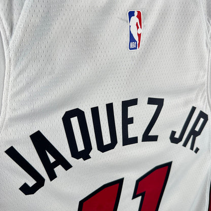 Miami Heat JAQUEZ JR. #11 White NBA Jerseys