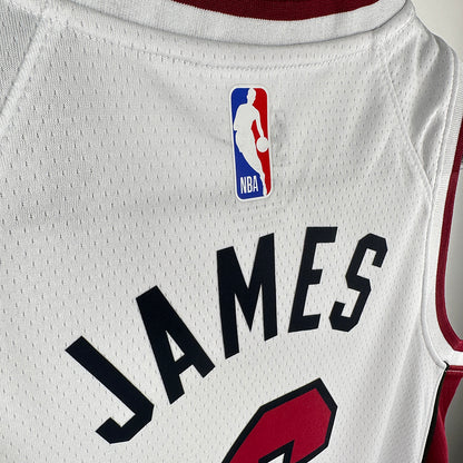 Miami Heat JAMES #6 White Kids NBA Jersey