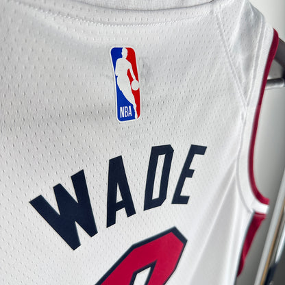 Miami Heat WADE #3 White Kids NBA Jersey