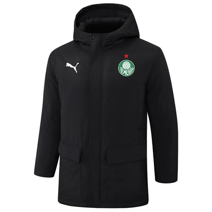 Palmeiras Logo Hooded Windbreaker Fabric Cotton Coat