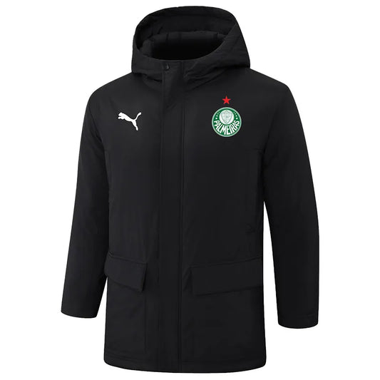 Palmeiras Logo Hooded Windbreaker Fabric Cotton Coat