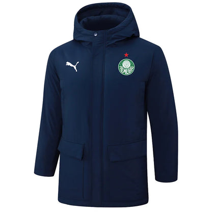 Palmeiras Logo Hooded Windbreaker Fabric Cotton Coat