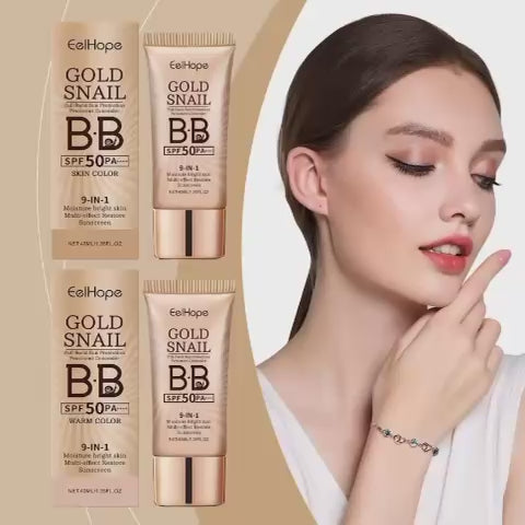 Gold Snail BB Cream Face Sunscreen Spf 50 Non-greasy Moisturizer Waterproof Skin UV Protection Refresh Sun Block Isolation Cream