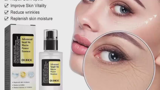 OUHOE Snail 96 Collagen Power Essence Repairs Skin Barrier, Moisturizes And Desalinates Black Spot Snail Essence
