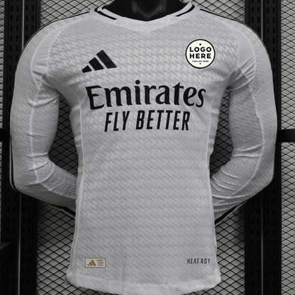 Real Madrid Home Long Sleeve Player Version Soccer Jersey