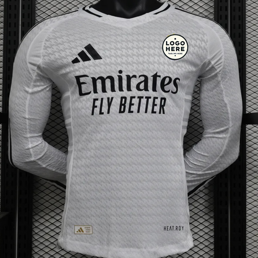 Real Madrid Home Long Sleeve Player Version Soccer Jersey