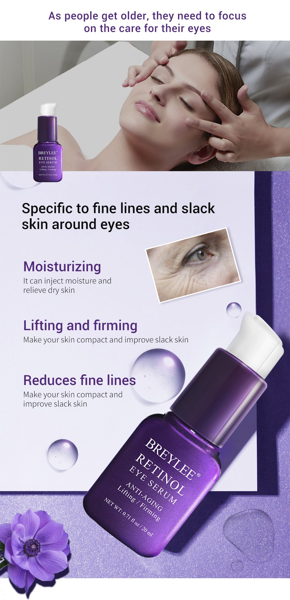 BREYLEE Retinol Eye Serum: Advanced Anti-Aging, Firming & Hydrating Treatment for Wrinkles, Fine Lines & Eye Bags (20ml) - Buy 3, Pay For 2
