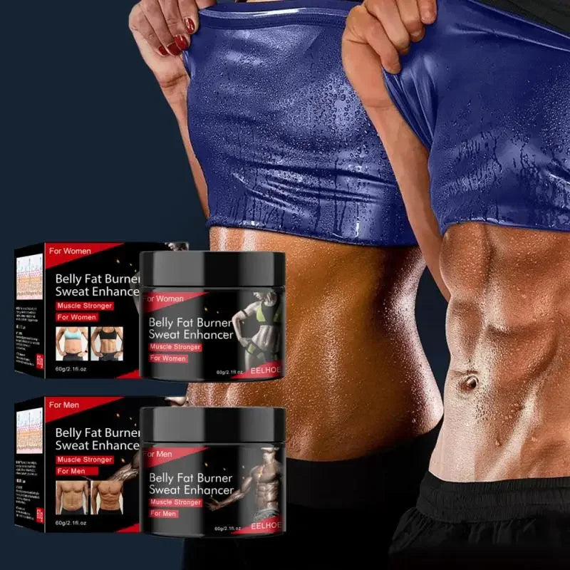 Hot Sweat Fat Burning & Abdominal Shaping Cream (60g) – Workout Enhancer & Waist Slimmer for Men & Women with Jojoba Oil