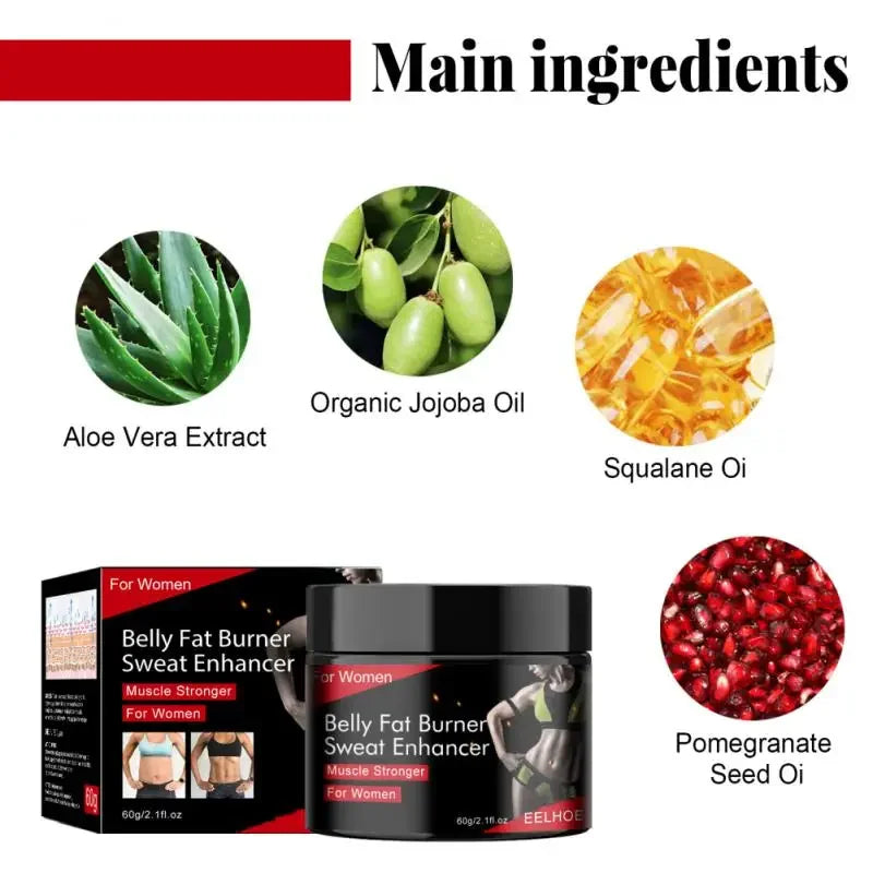 Hot Sweat Fat Burning & Abdominal Shaping Cream (60g) – Workout Enhancer & Waist Slimmer for Men & Women with Jojoba Oil