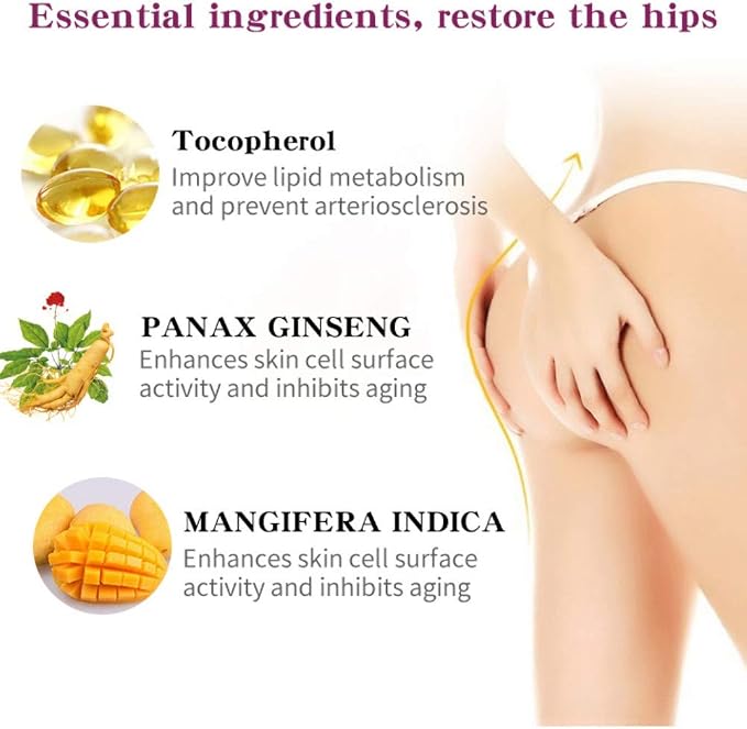 RtopR Premium Mango Sexy Buttock Enhancement Cream - Advanced Active Ginseng & Tocopherol Booty Toning Formula (40g)