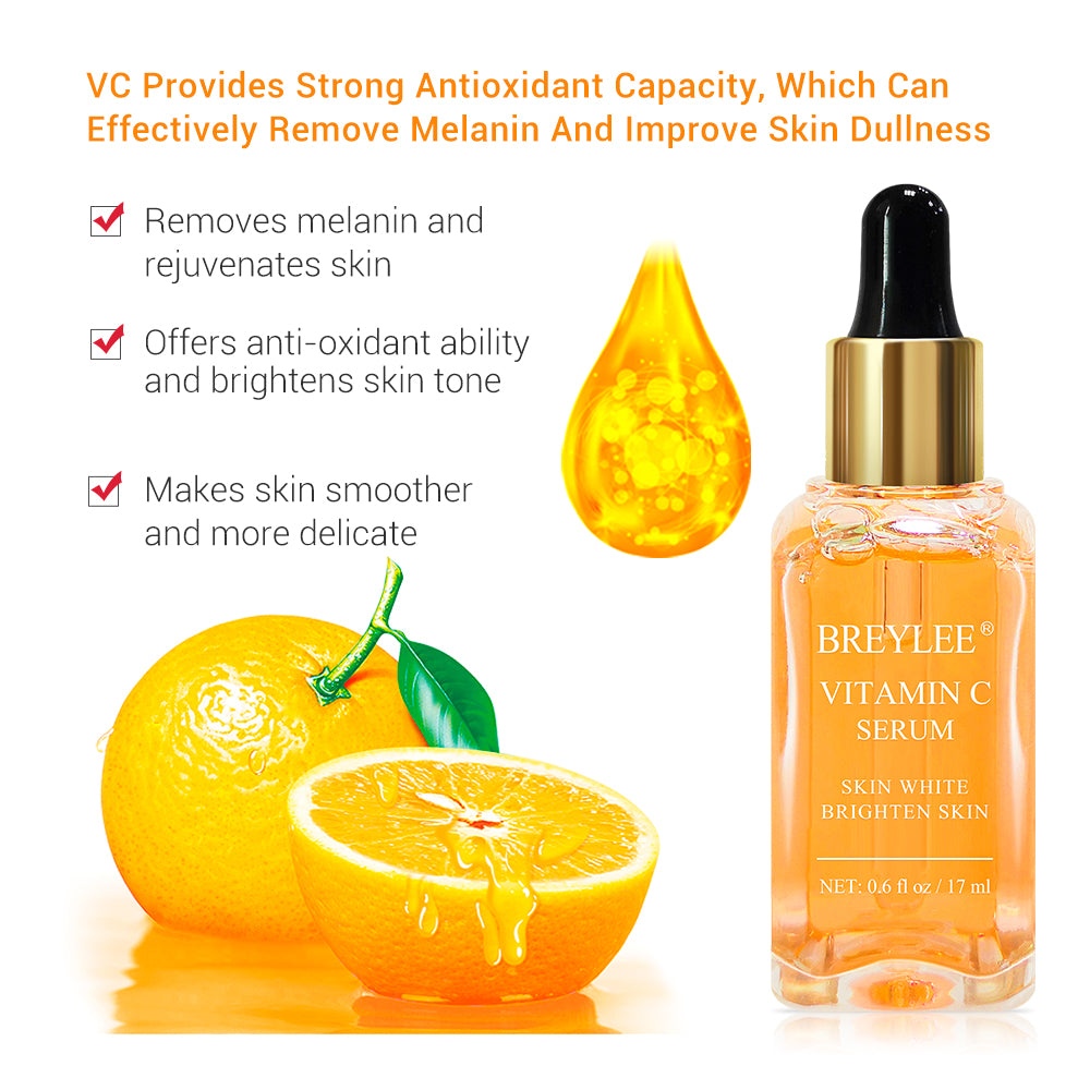 BREYLEE Vitamin C Brightening Face Serum – Dark Spot Remover & Whitening (15ml)- Buy More Pay Less