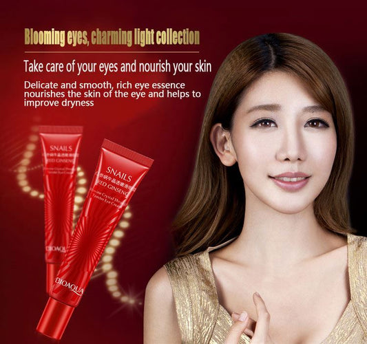 BIOAQUA Red Ginseng Snail Eye Cream – Anti-Aging, Wrinkle & Dark Spot Reducing Eye Serum (20g)- Buy 3, Pay For 2