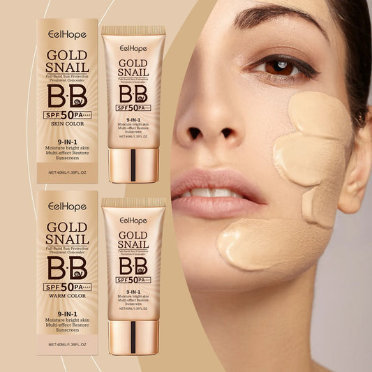 Gold Snail BB Cream Face Sunscreen Spf 50 Non-greasy Moisturizer Waterproof Skin UV Protection Refresh Sun Block Isolation Cream