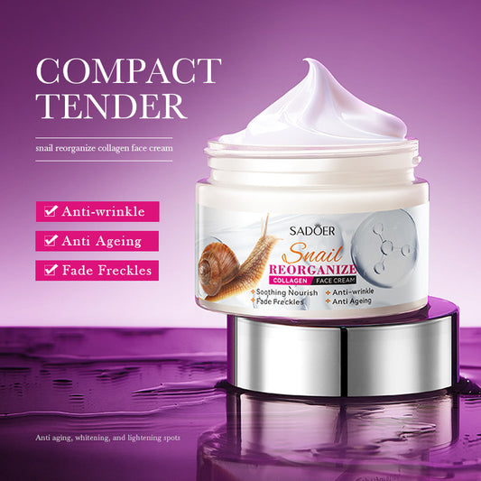 SADOER Snail Extract & Recombinant Collagen Face Cream – Anti-Aging, Wrinkle & Scar Repair 300g