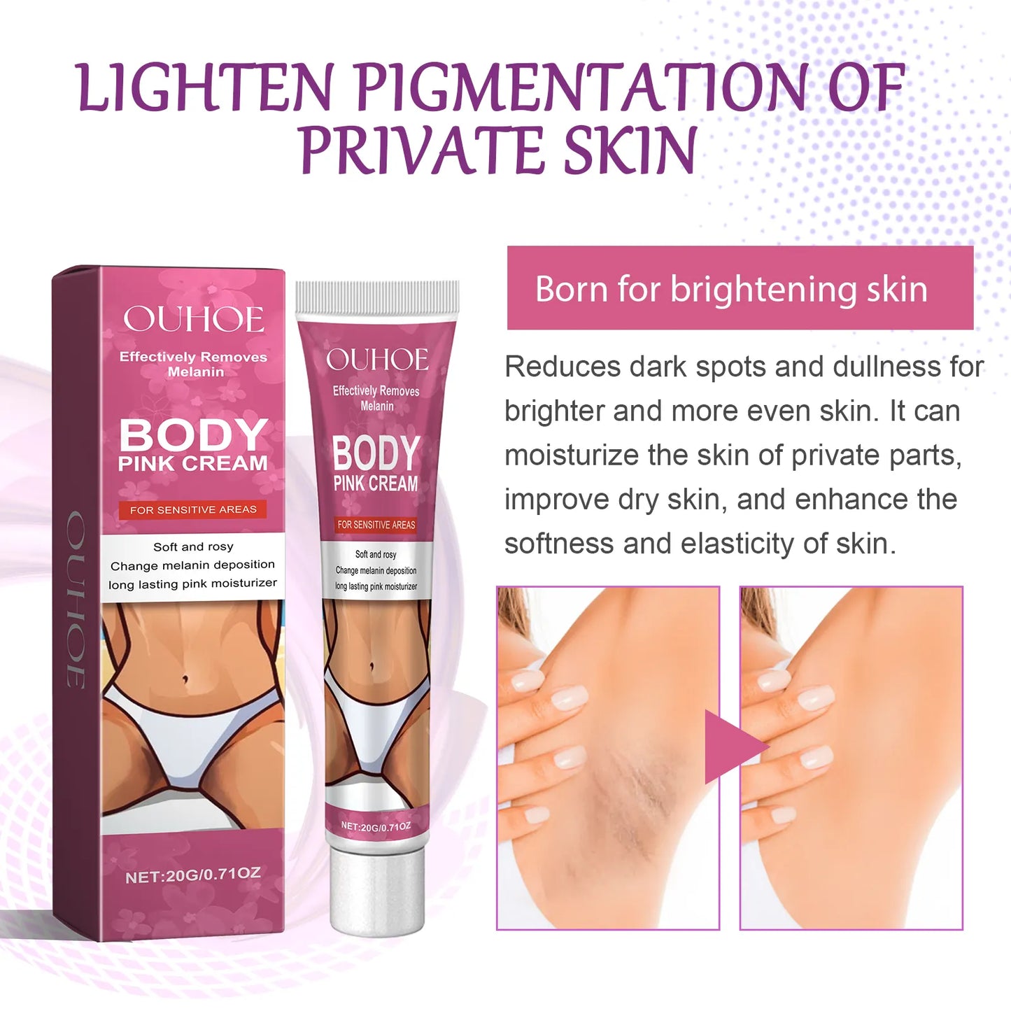 Skin Whitening Cream for Private Areas and Bikini Line – OUHOE Body Pink Cream