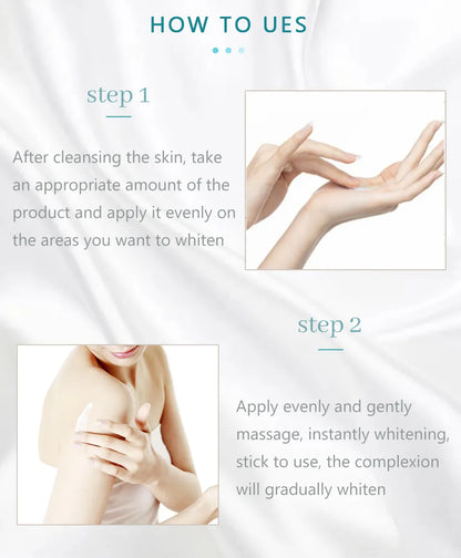 Intimate Area Whitening Cream Brighten Repair Armpit Elbow Buttocks Moisturizing Nourish Nicotinamide Body Skin Care